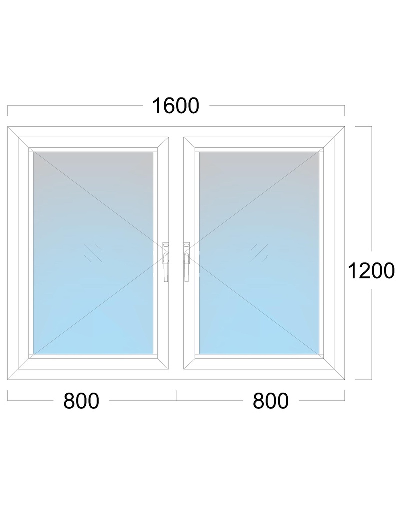 Window: OO/OO: Width 1600 x Height 1200 mm