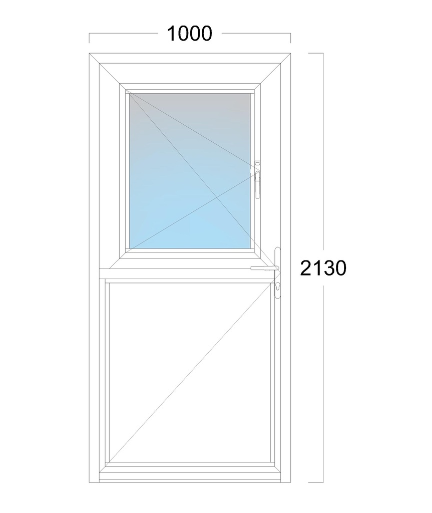 Dutch Door: Width 1000 x Height 2130 mm