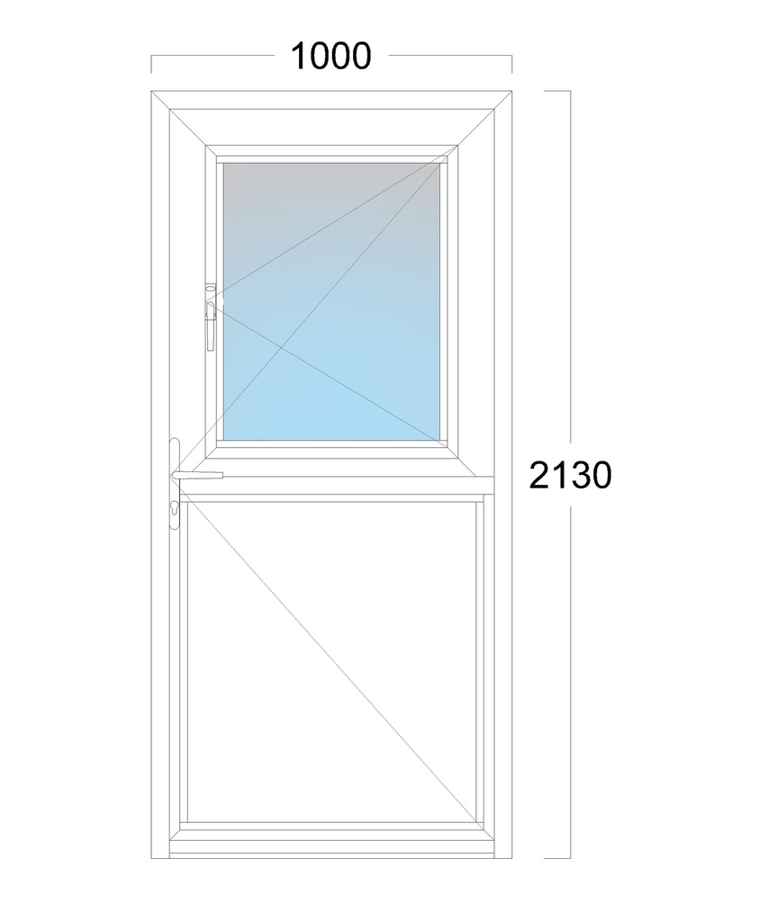 Dutch Door: Width 1000 x Height 2130 mm