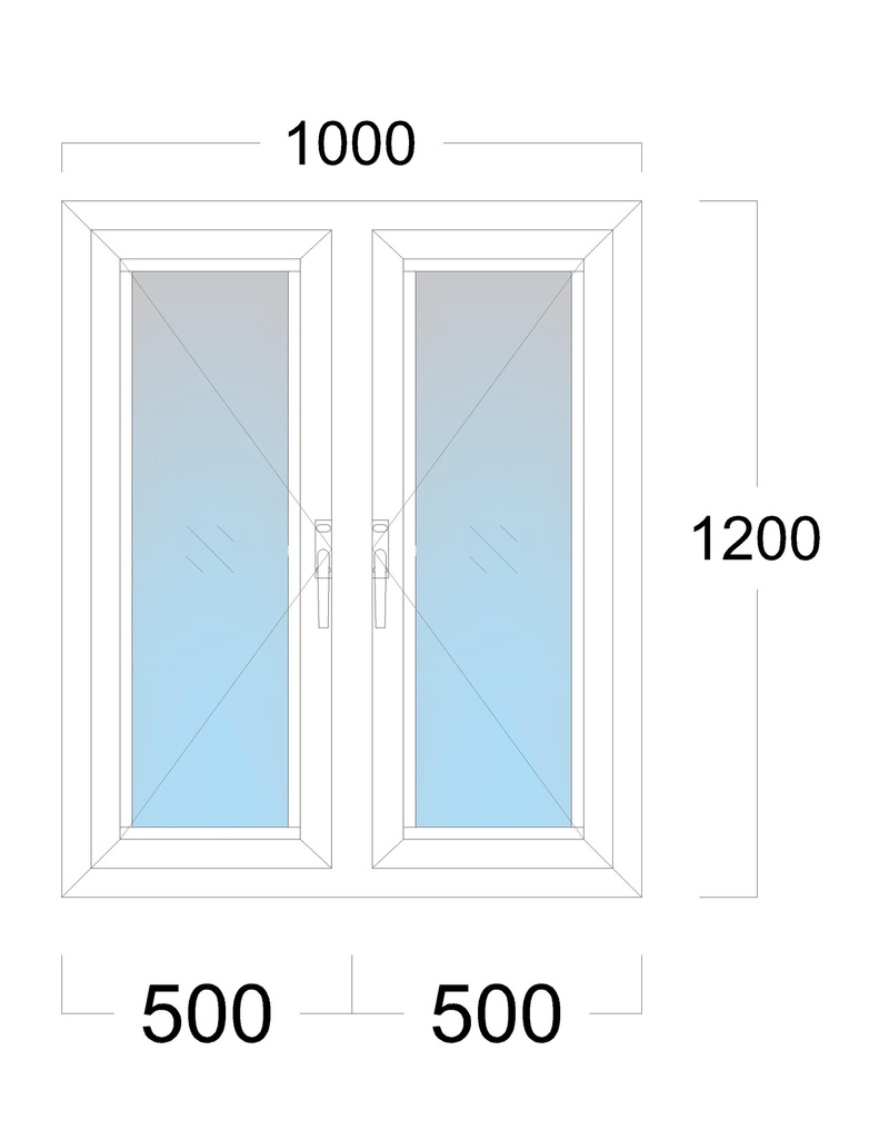 Window: OO/OO: Width 1000 x Height 1200 mm