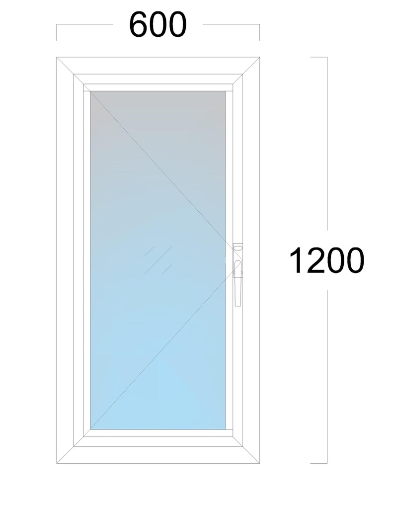 Window: OO (L): Width 600 x Height 1200 mm