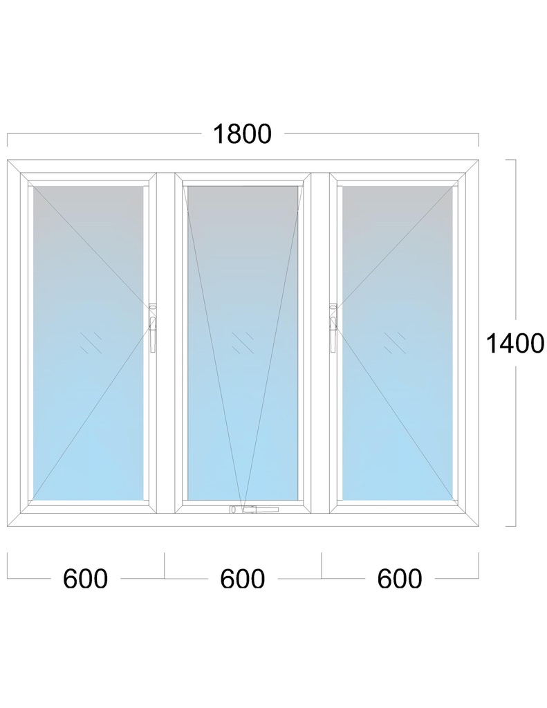Window: OO/TH/OO: Width 1800 x Height 1400 mm