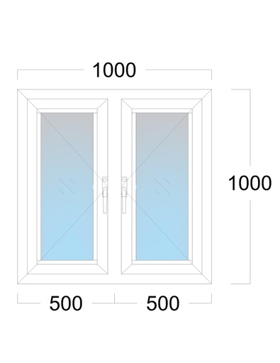 [EH-W.002] Window: OO/OO: Width 1000 x Height 1000 mm