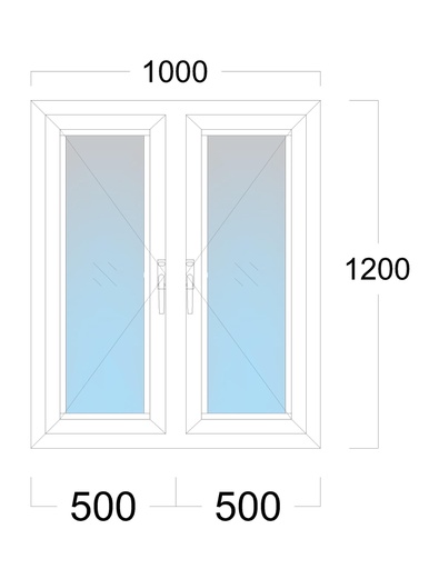 [EH-W.017] Window: OO/OO: Width 1000 x Height 1200 mm