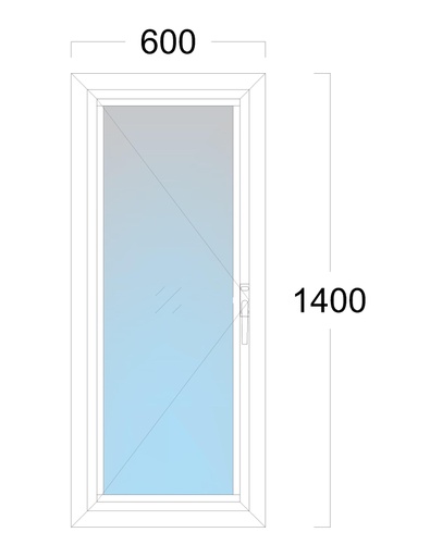 [EH-W.026L] Window: OO(L): Width 600 x Height 1400 mm