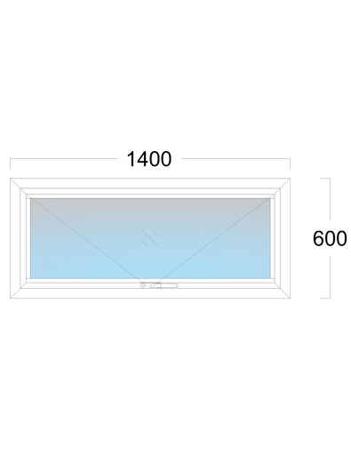 [EH-W.028] Window: TH: Width 1400 x Height 600 mm