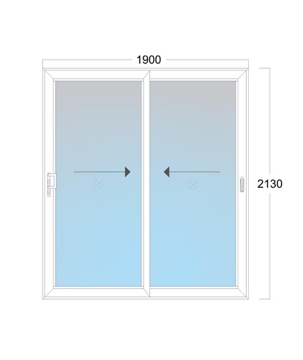 [EH-D.006] Sliding Door: Width 1900 x Height 2130 mm