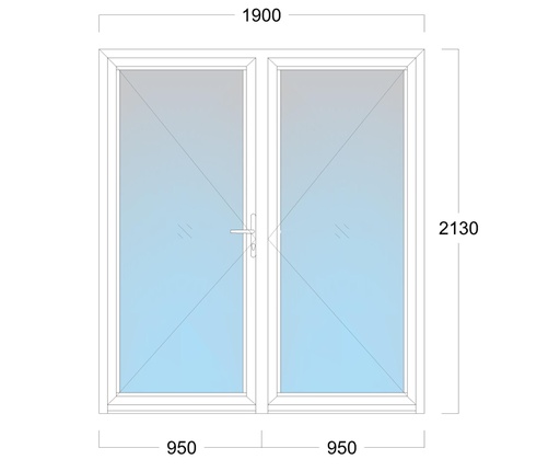 [EH-D.002L] Double Door: Width 1900 x Height 2130 mm