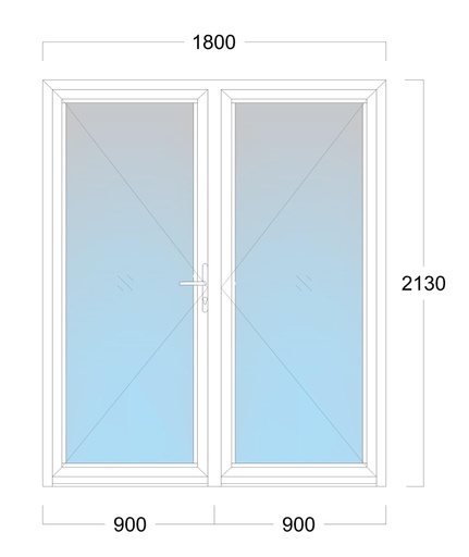 [EH-D.003L] Double Door: Width 1800 x Height 2130 mm