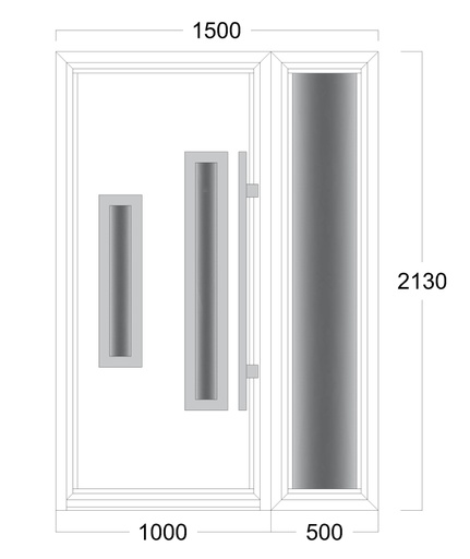 [EH-D.009L] Wood Color Front Door: Width 1500 x Height 2130 mm 